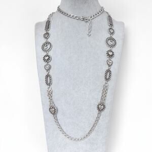 Brighton Grandview Vintage Retired Chunky Curb Chain Necklace 40-41 Inch Long